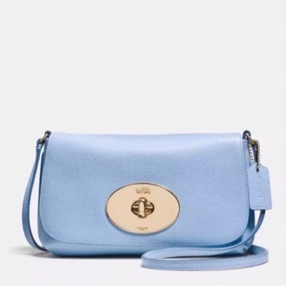 Coach Handbags - ❄️ Coach Purse Blue Pebble Leather F52896